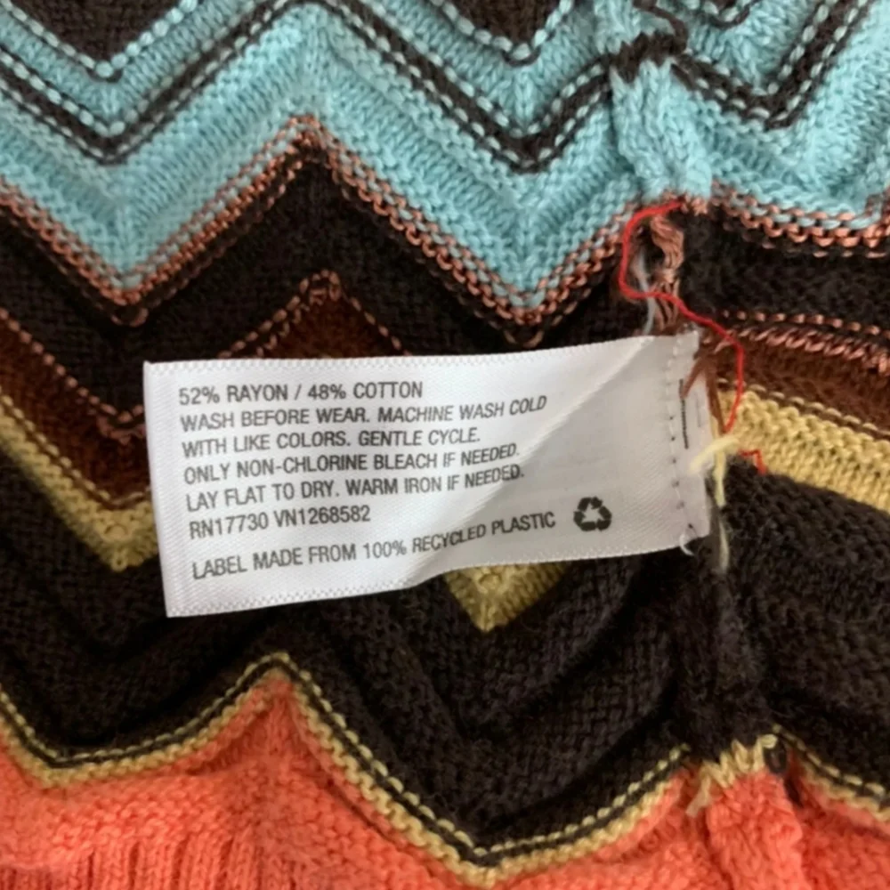 Missoni Classic Orange Creamsicle Chevron Striped Sweater Hoodie